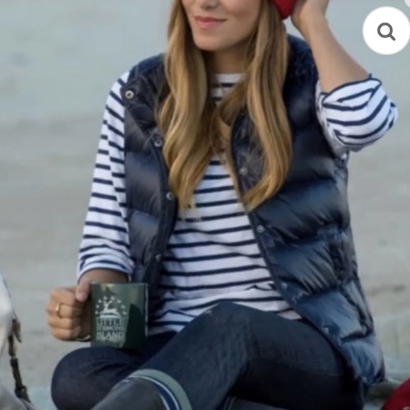 J. Crew Shiny Puffer Down Vest Alhambra black XS - Picture 1 of 6